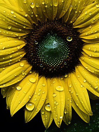 Beautiful yellow close up sunflowersの素材