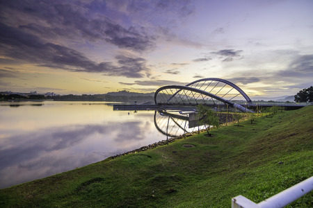 Putrajaya butterfly dam bridge in lanscape viewの写真素材