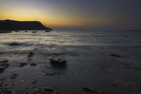 Red Gravvy Rocky Beach Near To Fishermen Villageの写真素材