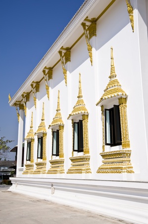 window thai temple,Saman Rattana Ram Temple Chachoengsao In Thailandの写真素材