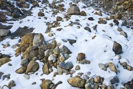 Rock and snowの写真素材