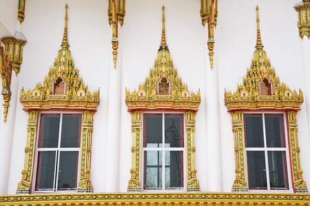 thai temple windowの写真素材