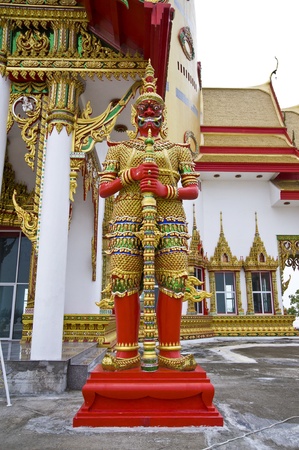 giant statue in thai templeの写真素材