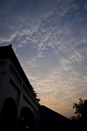 silhouette house roofの写真素材