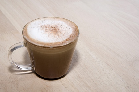 coffee hot on wood backgroundsの写真素材