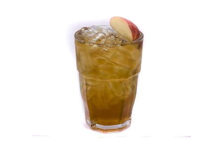 ice soda apple on white backgroundsの写真素材