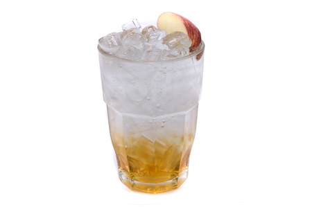 ice soda apple on white backgroundsの写真素材