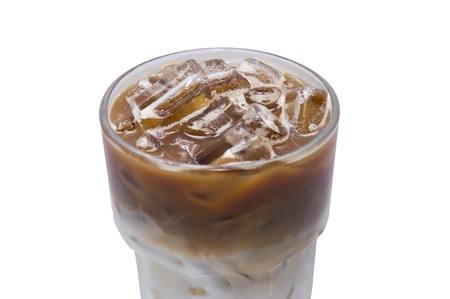 ice milk tea on white backgroundsの写真素材