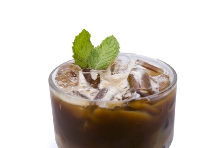 ice milk and mint on white backgroundsの写真素材