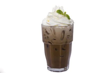 coffee and milk on white backgroundsの写真素材