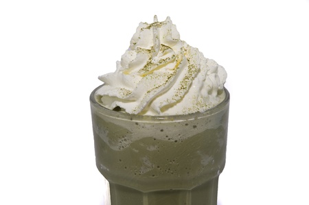 green tea ice on white backgroundsの写真素材