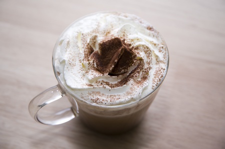 coffee hot on wood backgroundsの写真素材