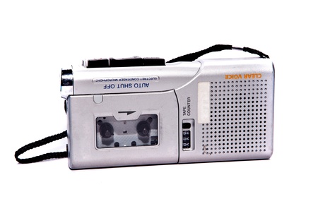 dictaphone on white backgroundsの写真素材