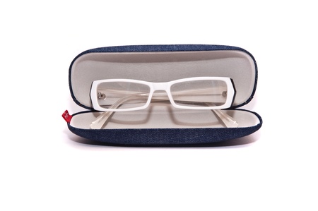 eyeglasses on white backgroundsの写真素材
