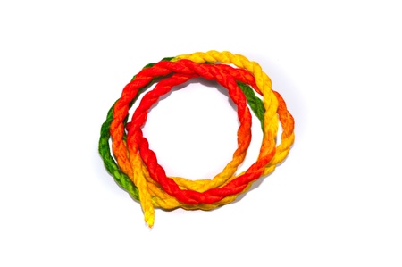 colorful rope on white backgrounds