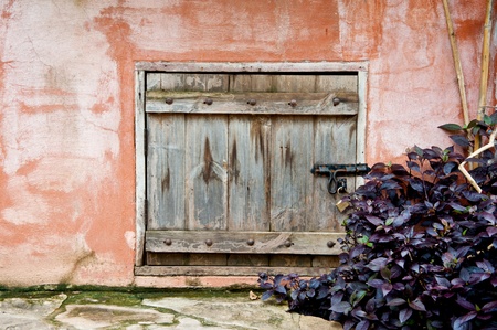 wood door on houseのeditorial素材