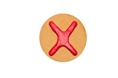 x on paper box