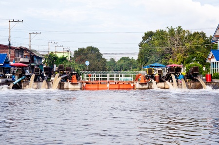 water gate and nice blue skyの写真素材