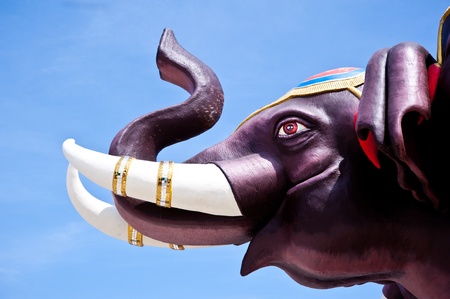 elephant statue on blue skyの写真素材