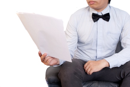 businessman read a noteの写真素材