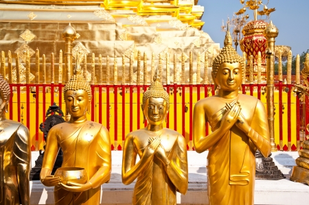 buddha statue in thai templeの写真素材