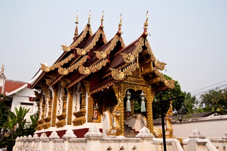 thai temple church and nice blue sky,Chiang Mai,Thailand の写真素材