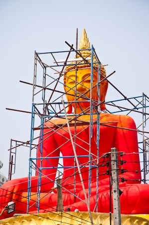 buddha statue in thai templeの写真素材