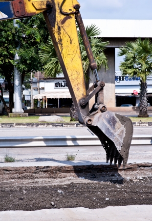 tractor in construction siteの写真素材