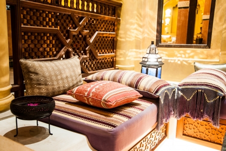 sofa,decorative pillow natural fabricの写真素材