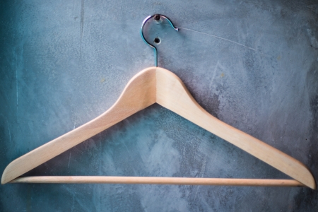 wood clothes hangerの写真素材