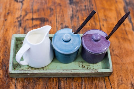 flavoring on wood tableの写真素材