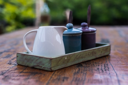 flavoring on wood table