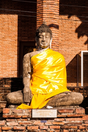 buddha statue in thai templeの写真素材