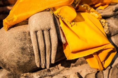 buddha statue in thai templeの写真素材