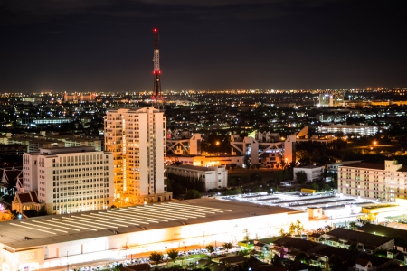 bangkok city at night,bird eye viewの写真素材