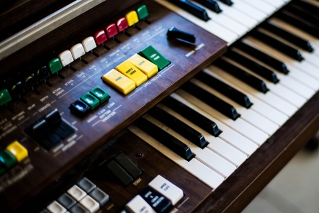 close-up of piano keysの写真素材