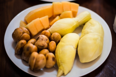fruit in dishの写真素材