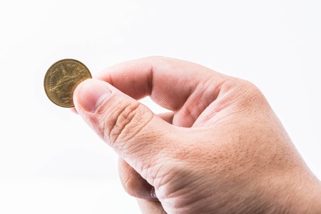 coin in handの写真素材