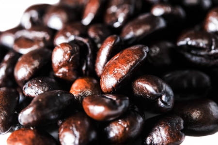 coffee beans on white backgroundsの写真素材