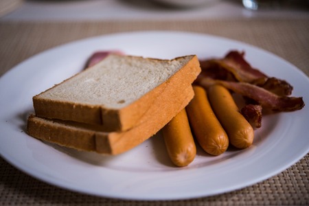 breakfast in dishの写真素材