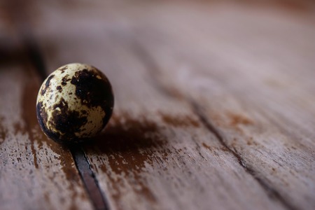 Quail eggs on wooden backgroundsの写真素材