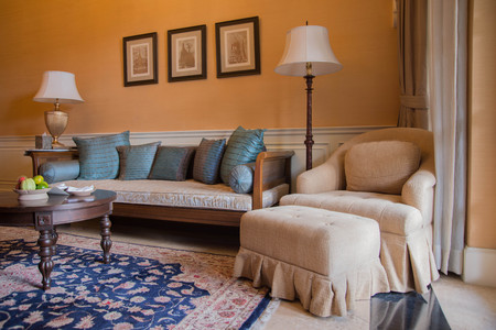 An decorative pillow natural fabricの写真素材