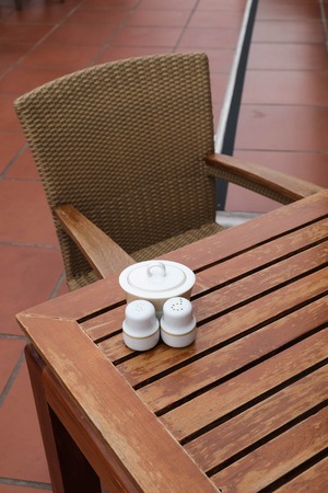 An chair in path of houseの写真素材