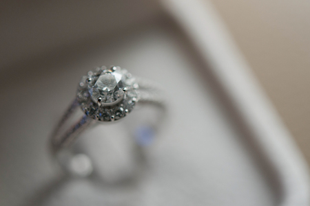 A one diamond on the wood background