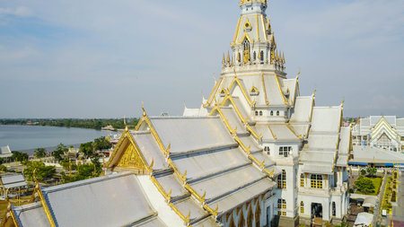 thai temple, bird eye viewの写真素材