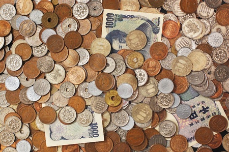 Many Japanese coinsの写真素材