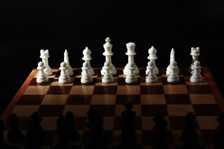 Chess boards and chess piecesの写真素材