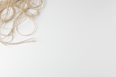 Hemp string on white backgroundの写真素材