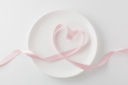 Dish and ribbonの写真素材