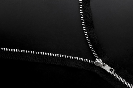 Zipper on black background.